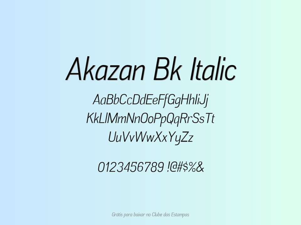 Fonte Akazan Bk Italic Grátis Para Baixar