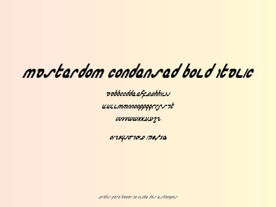 Fonte Masterdom Condensed Bold Italic Grátis Para Baixar