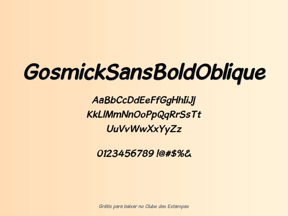 Fonte Gosmicksansboldoblique Grátis Para Baixar
