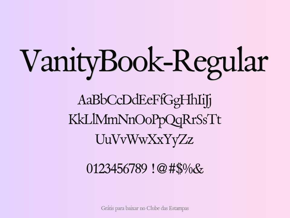 Fonte Vanitybook Regular Grátis Para Baixar