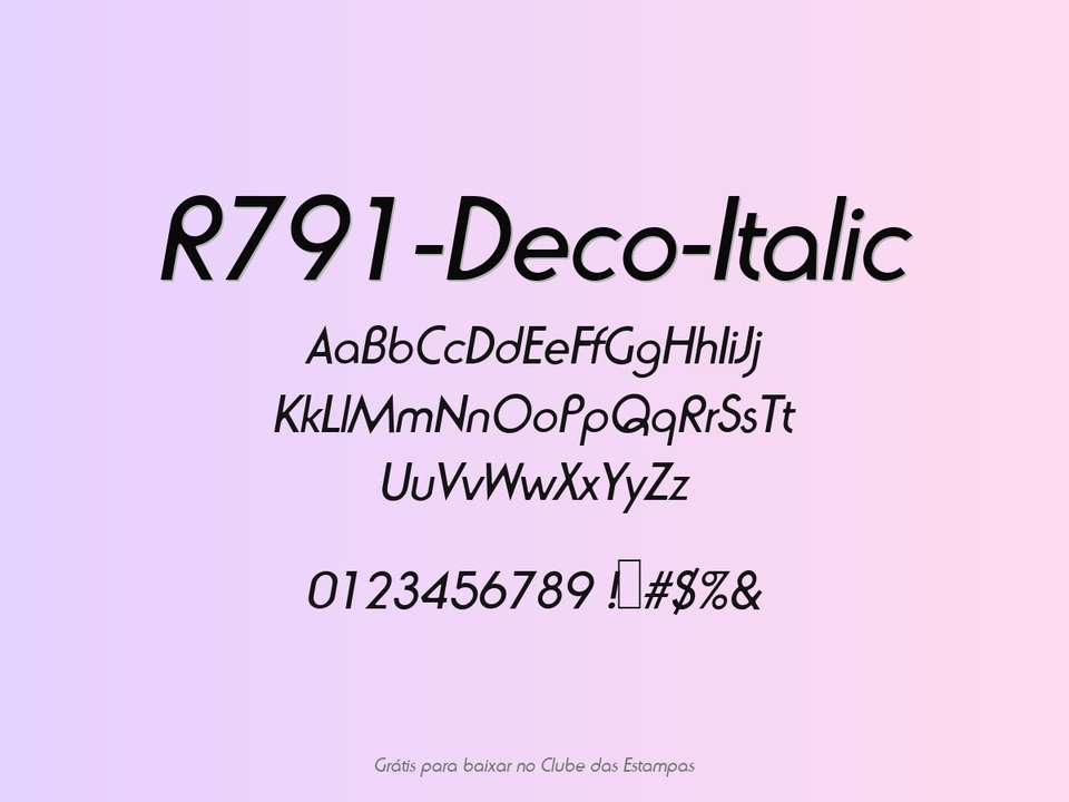 Fonte R791 Deco Italic Grátis Para Baixar