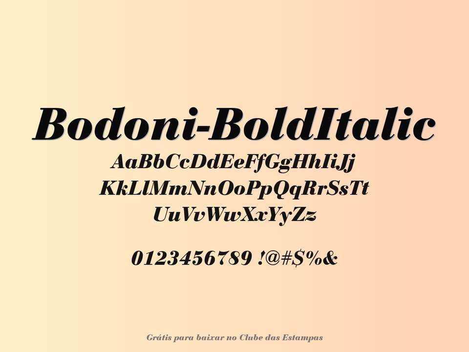 Fonte Bodoni Bolditalic Grátis Para Baixar