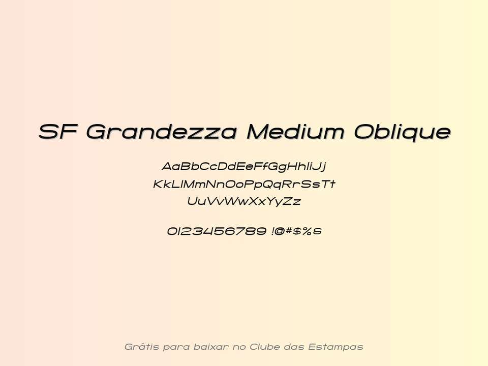 Fonte Sf Grandezza Medium Oblique Grátis Para Baixar