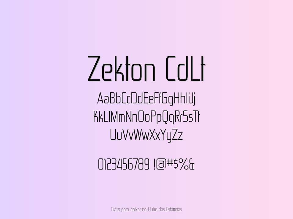 Fonte Zekton Cdlt Grátis Para Baixar