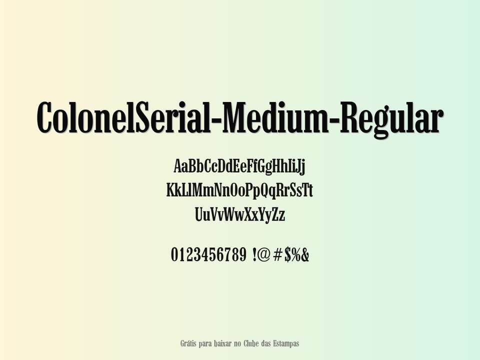 Fonte Colonelserial Medium Regular Grátis Para Baixar