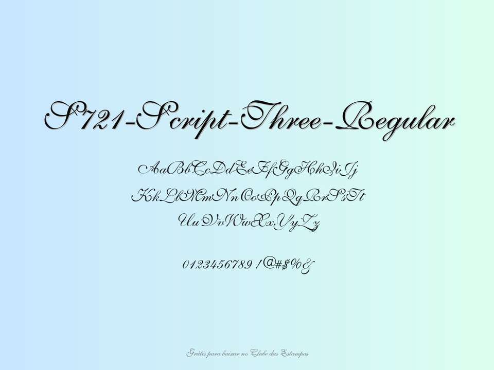 Fonte S721 Script Three Regular Grátis Para Baixar