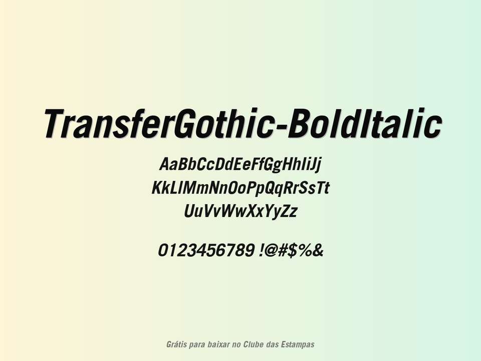Fonte Transfergothic Bolditalic Grátis Para Baixar