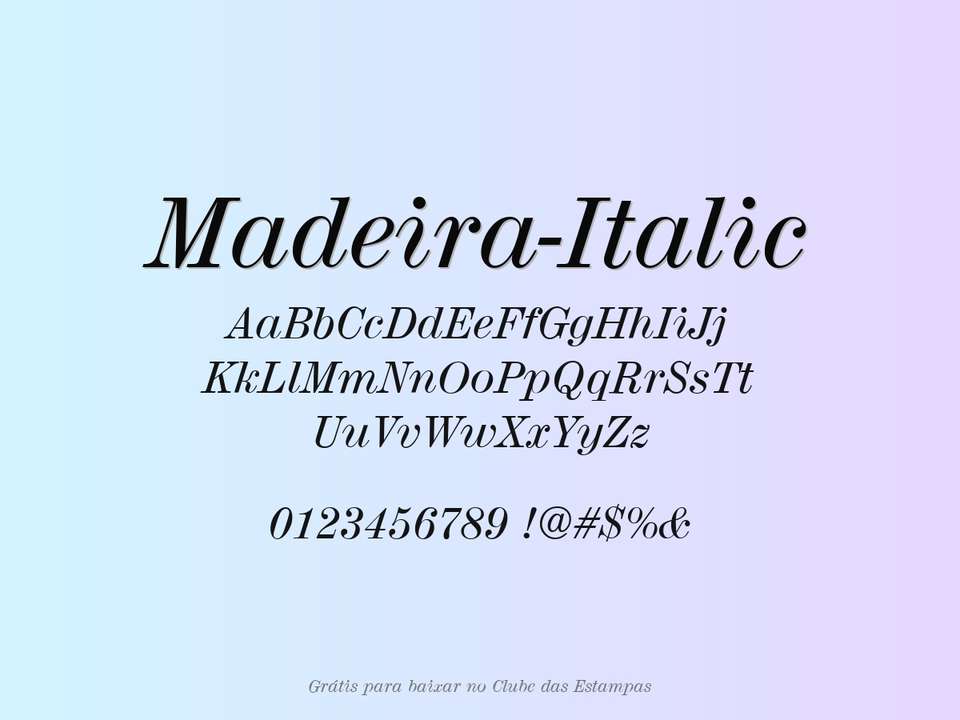 Fonte Madeira Italic Grátis Para Baixar