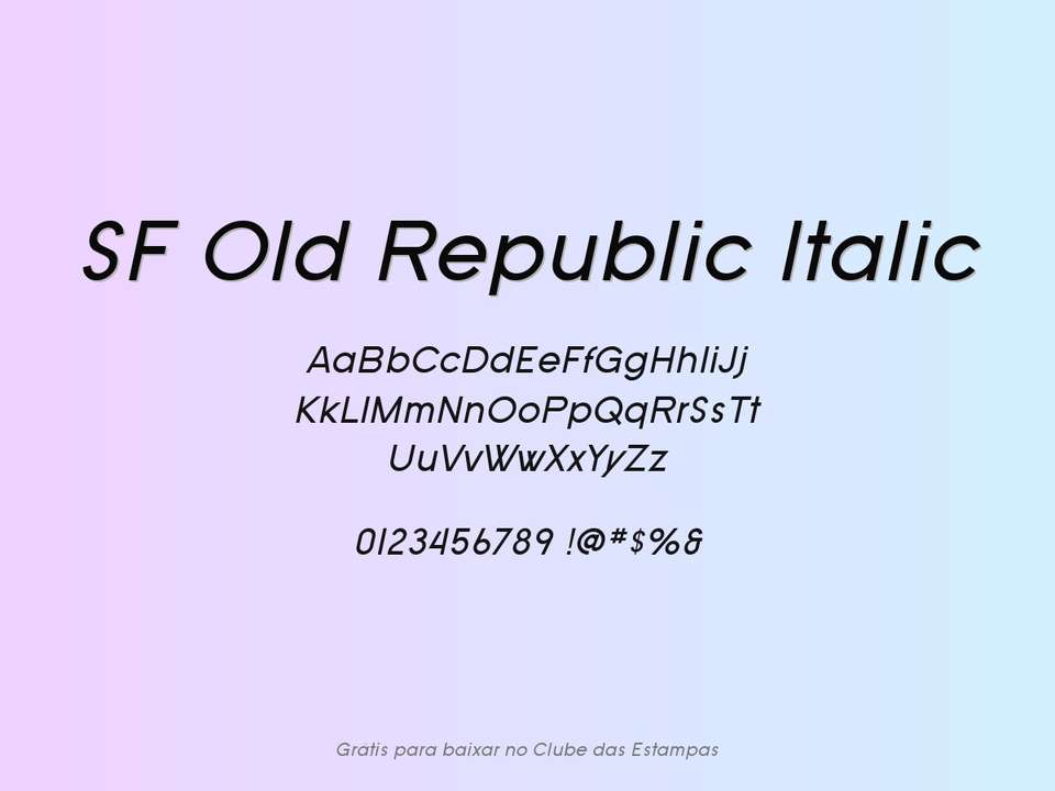 Fonte Sf Old Republic Italic Grátis Para Baixar