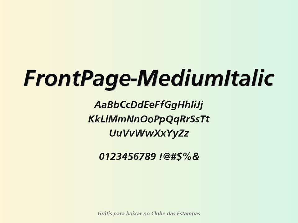 Fonte Frontpage Mediumitalic Grátis Para Baixar