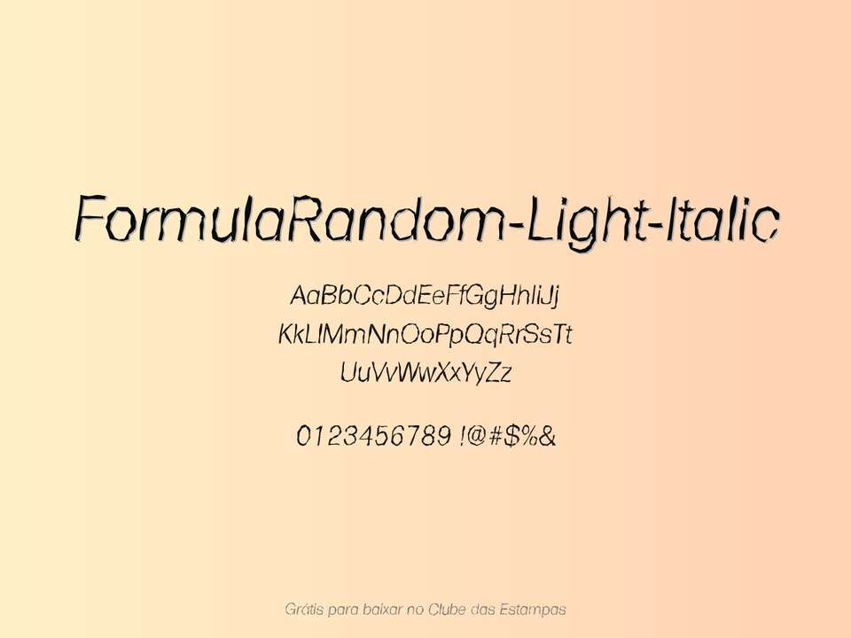 Fonte Formularandom Light Italic Grátis Para Baixar