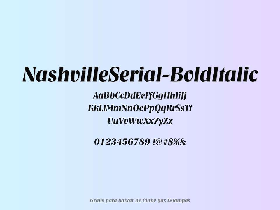 Fonte Nashvilleserial Bolditalic Grátis Para Baixar