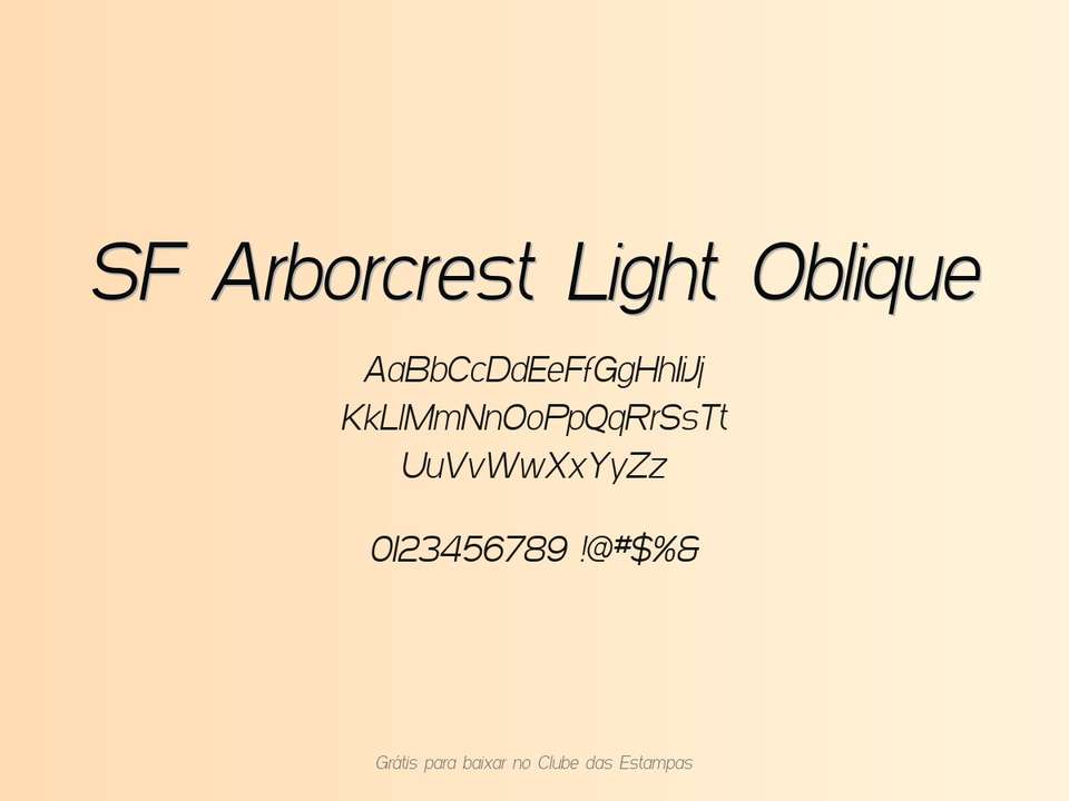Fonte Sf Arborcrest Light Oblique Grátis Para Baixar