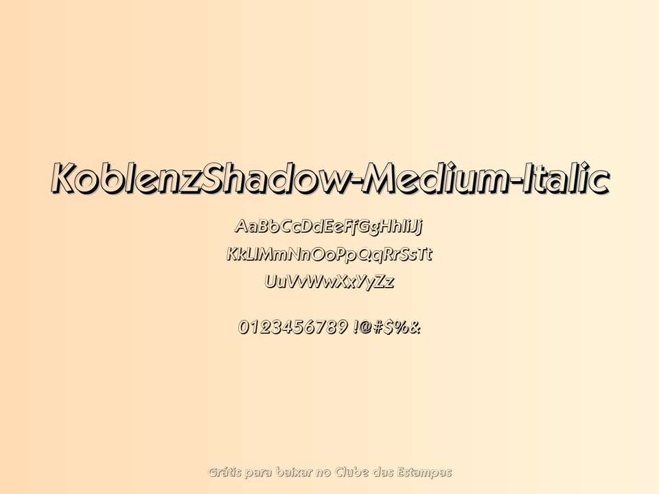Fonte Koblenzshadow Medium Italic Grátis Para Baixar