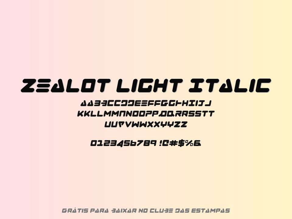Fonte Zealot Light Italic Grátis Para Baixar