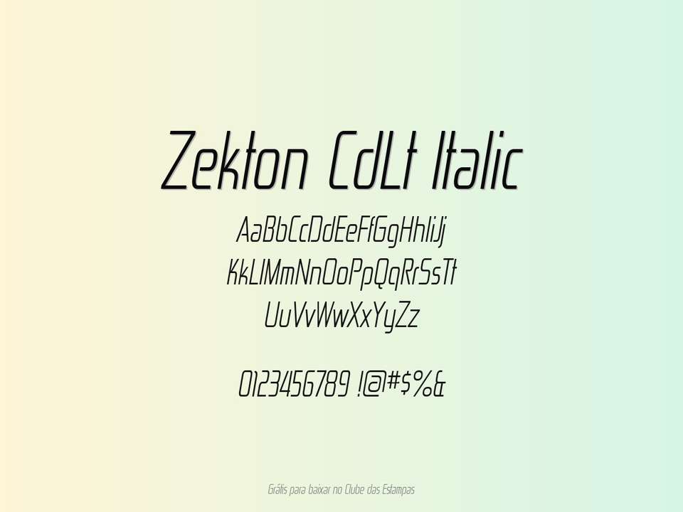 Fonte Zekton Cdlt Italic Grátis Para Baixar