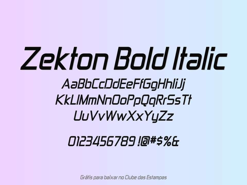 Fonte Zekton Bold Italic Grátis Para Baixar
