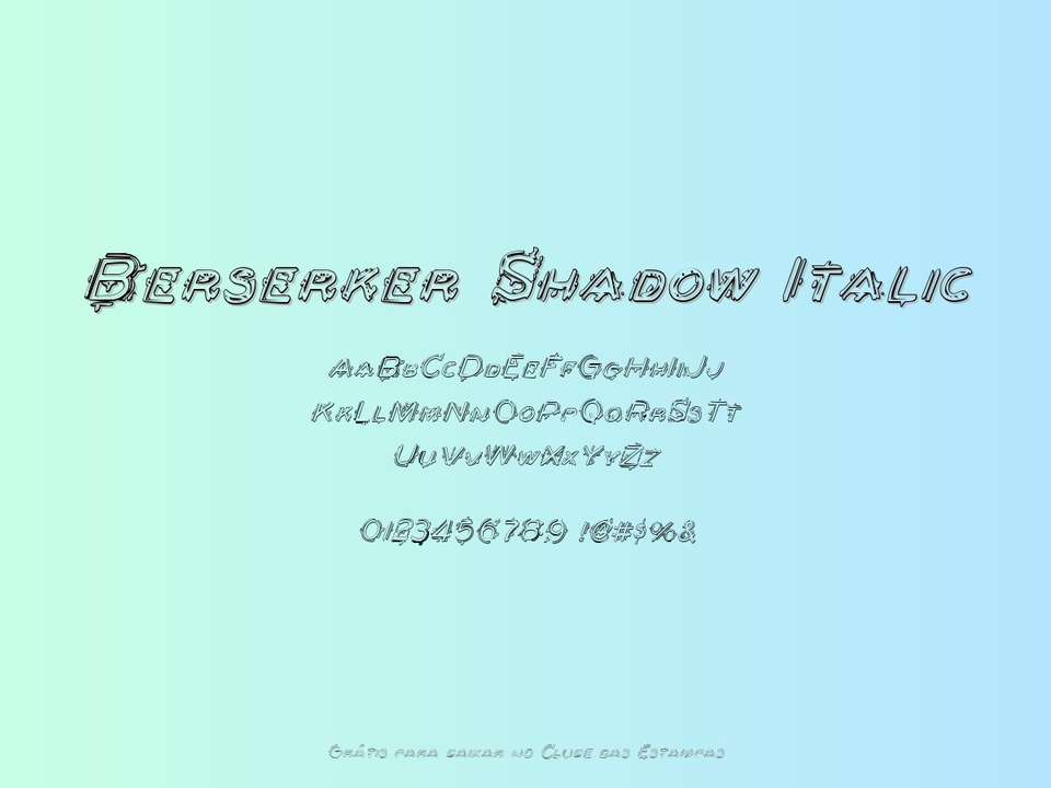 Fonte Berserker Shadow Italic Grátis Para Baixar