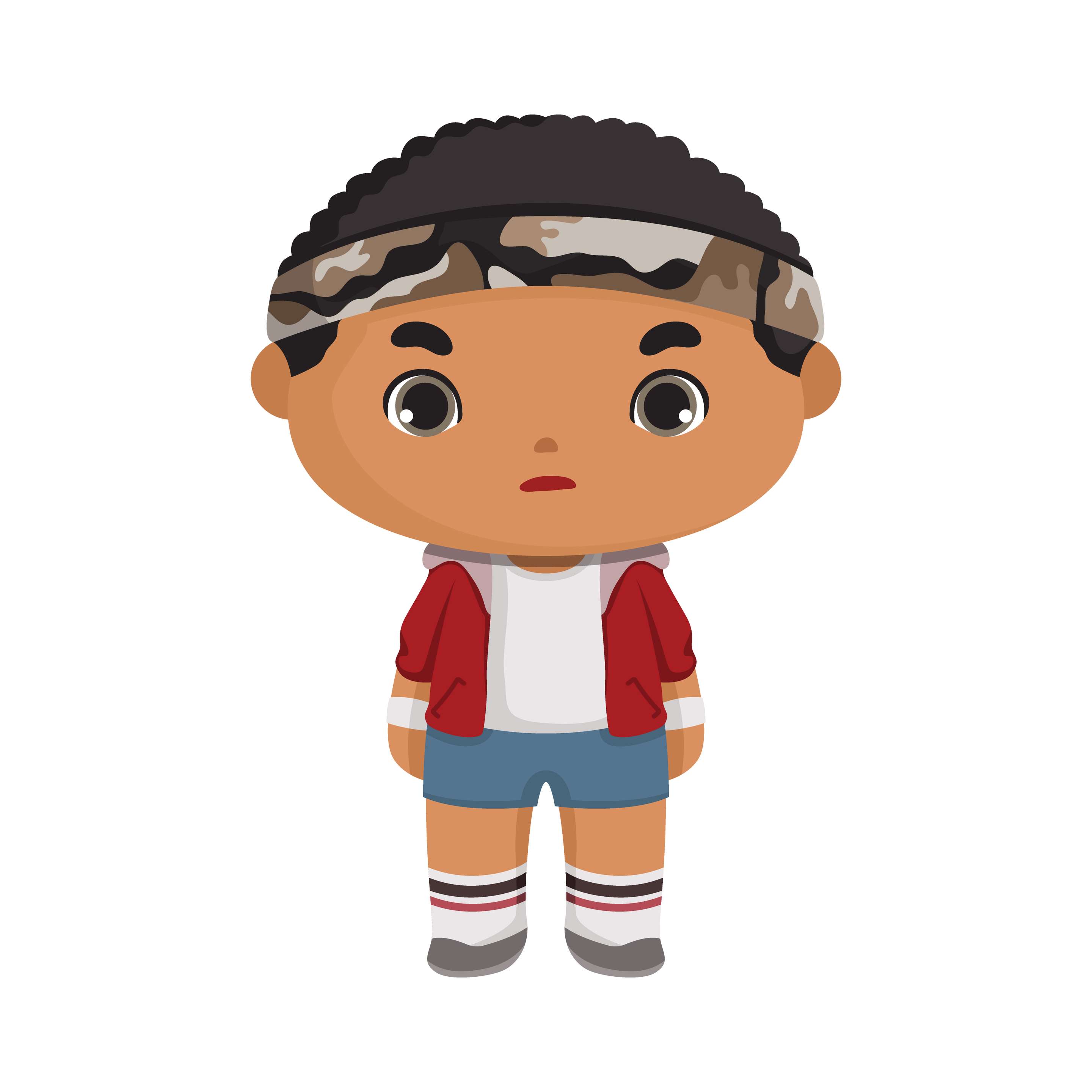 Menino Cartoon Com Bandana Camuflada Personagem Png Grátis Para Baixar
