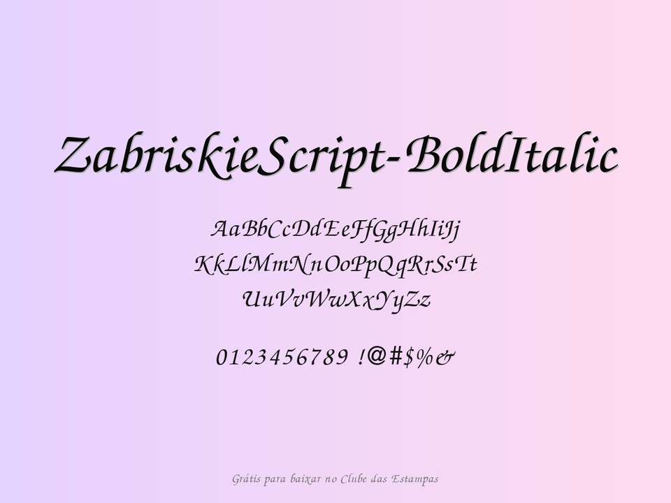 Fonte Zabriskiescript Bolditalic Grátis Para Baixar