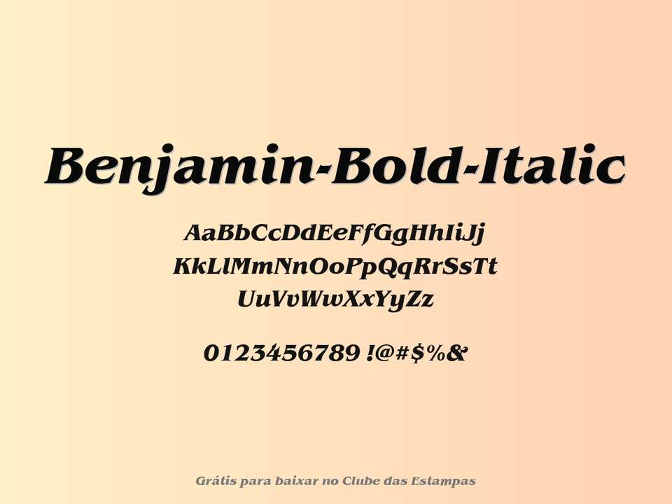 Fonte Benjamin Bold Italic Grátis Para Baixar