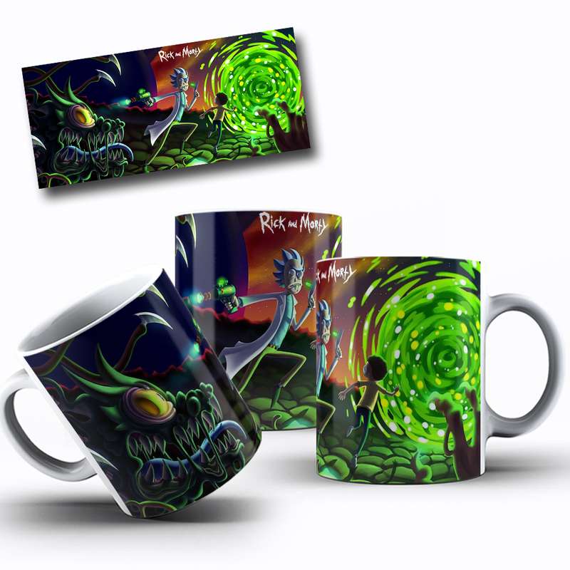 Arte Para Caneca Rick And Morty Personagens Cartoon 1