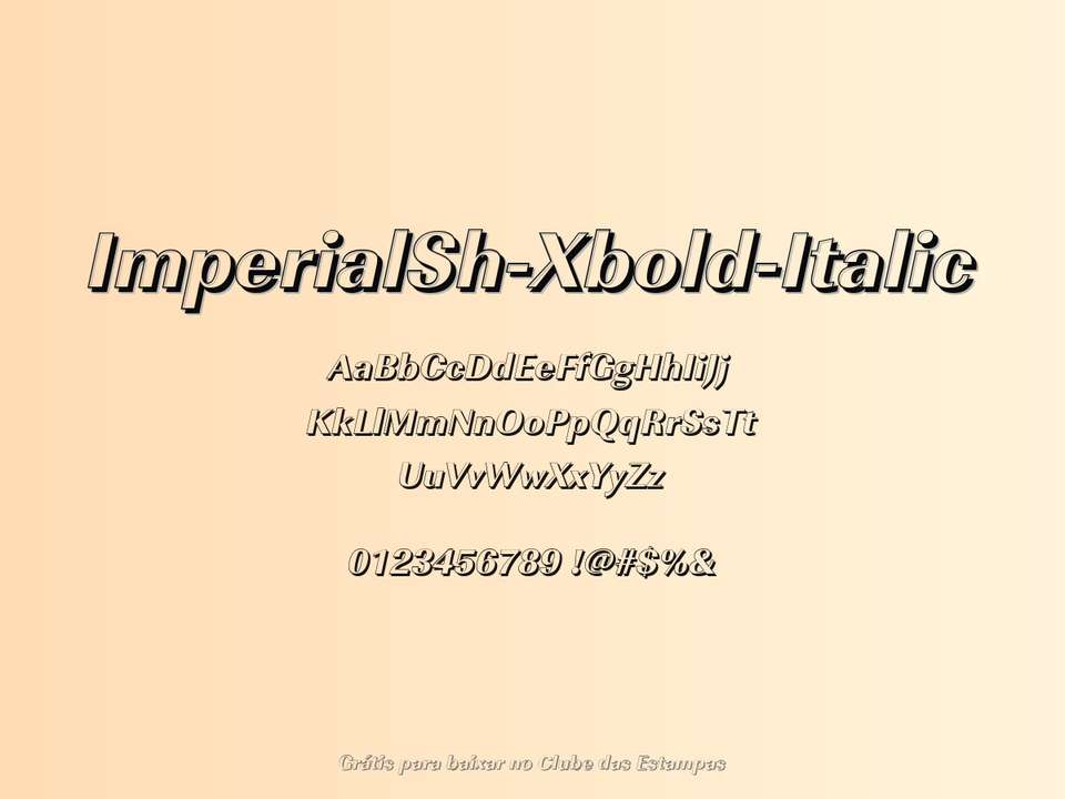 Fonte Imperialsh Xbold Italic Grátis Para Baixar