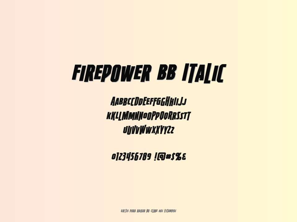 Fonte Firepower Bb Italic Grátis Para Baixar