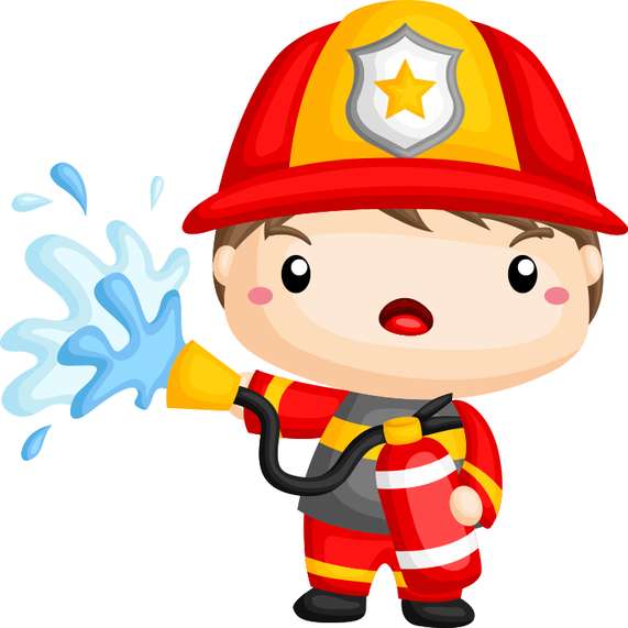 Bombeiro Cartoon Com Mangueira Profissão Png Grátis Para Baixar