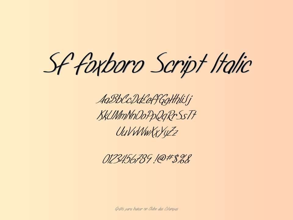 Fonte Sf Foxboro Script Italic Grátis Para Baixar