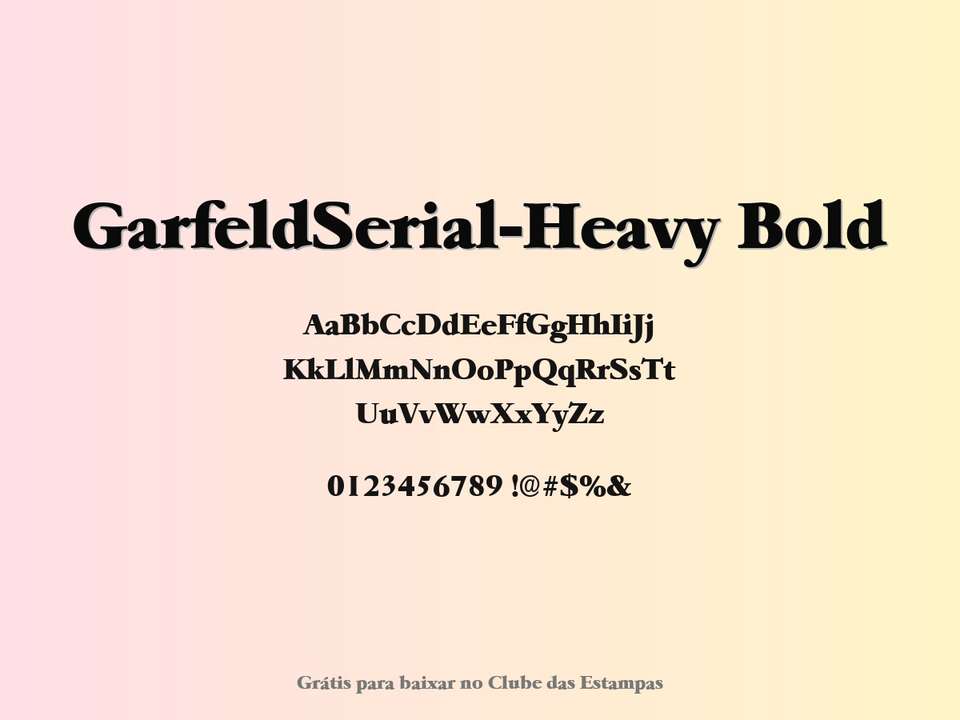 Fonte Garfeldserial Heavy Bold Grátis Para Baixar