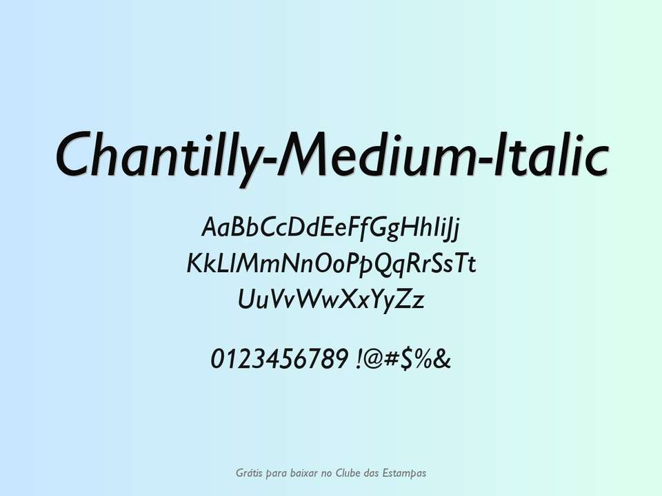 Fonte Chantilly Medium Italic Grátis Para Baixar
