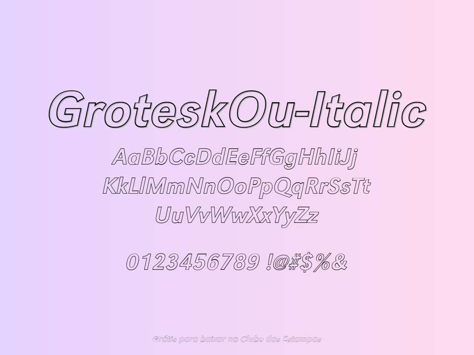 Fonte Groteskou Italic Grátis Para Baixar
