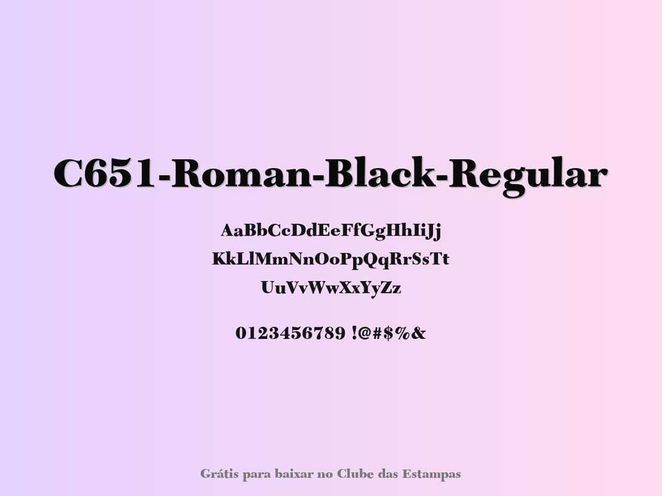 Fonte C651 Roman Black Regular Grátis Para Baixar