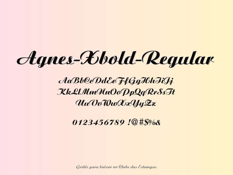 Fonte Agnes Xbold Regular Grátis Para Baixar