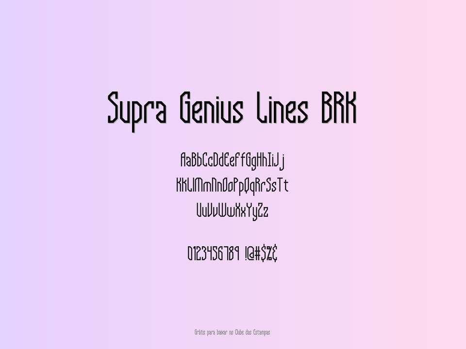 Fonte Supra Genius Lines Brk Grátis Para Baixar