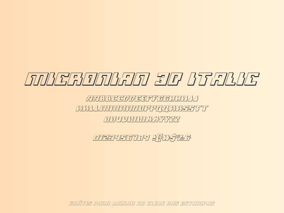 Fonte Micronian 3d Italic Grátis Para Baixar