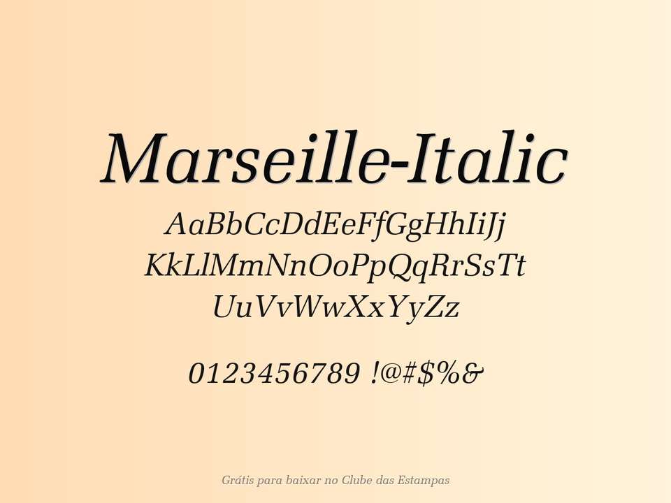 Fonte Marseille Italic Grátis Para Baixar
