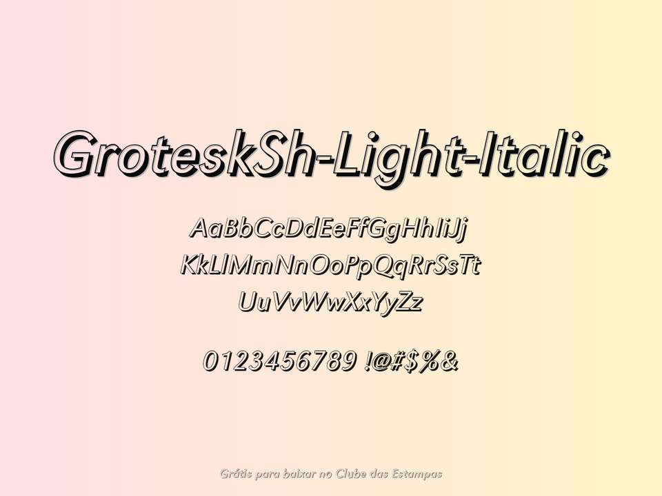 Fonte Grotesksh Light Italic Grátis Para Baixar