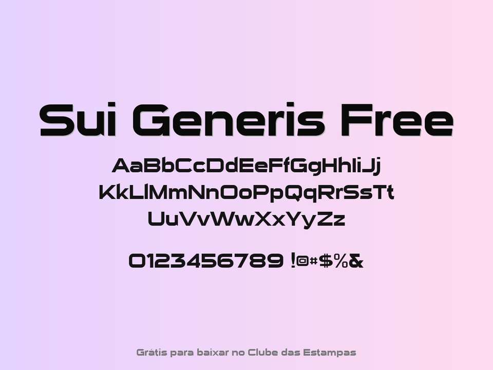 Fonte Sui Generis Free Grátis Para Baixar