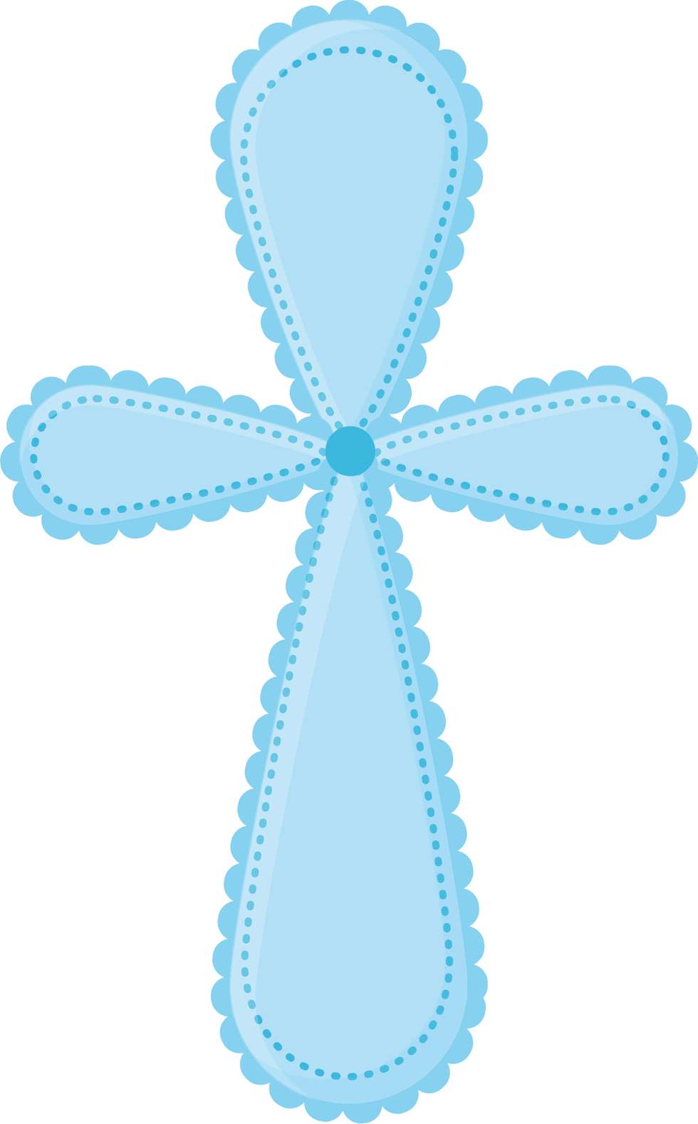Cruz Estilizada Celeste Bordada Religião Png Grátis Para Baixar