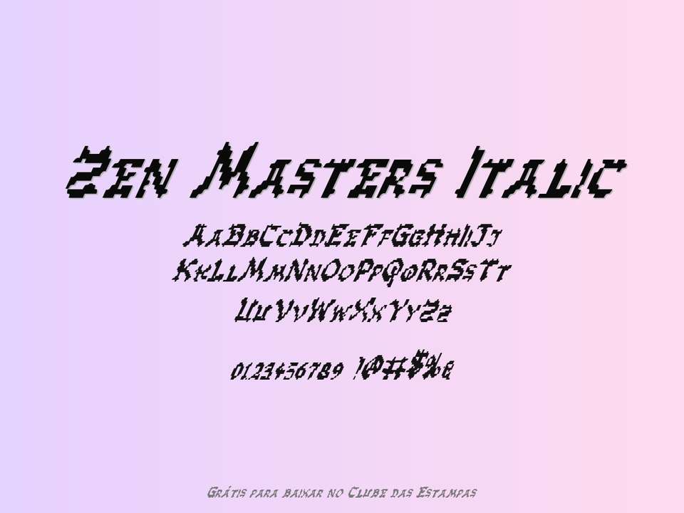 Fonte Zen Masters Italic Grátis Para Baixar