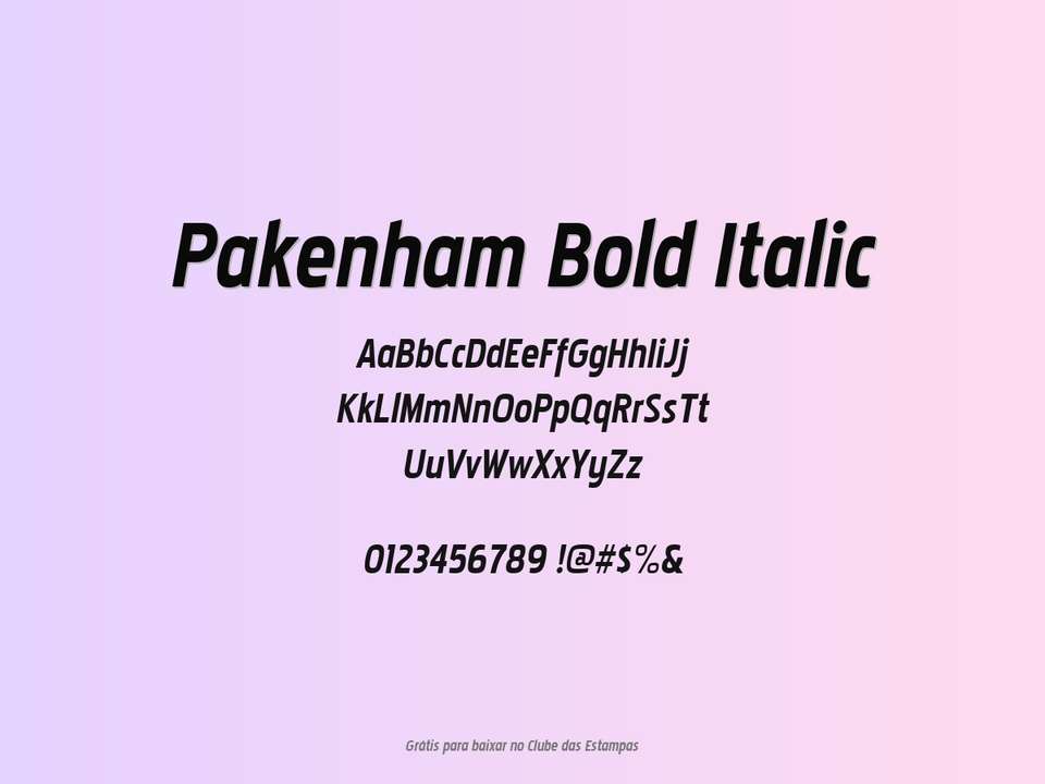 Fonte Pakenham Bold Italic Grátis Para Baixar