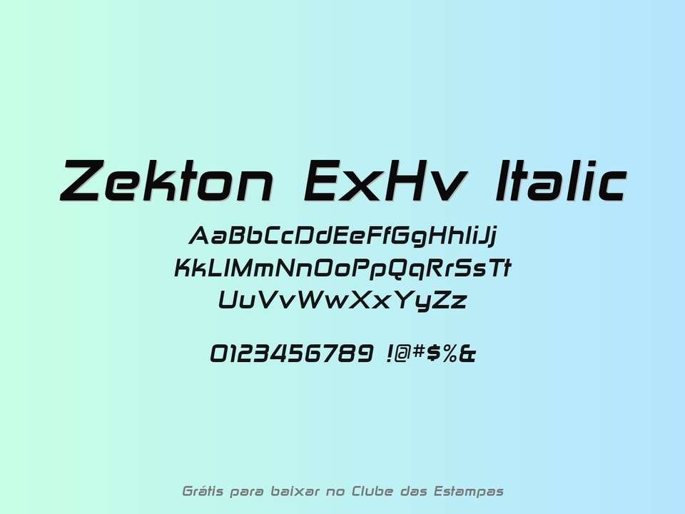 Fonte Zekton Exhv Italic Grátis Para Baixar