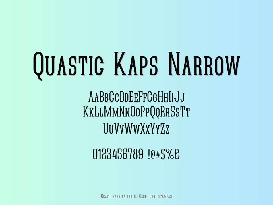 Fonte Quastic Kaps Narrow Grátis Para Baixar