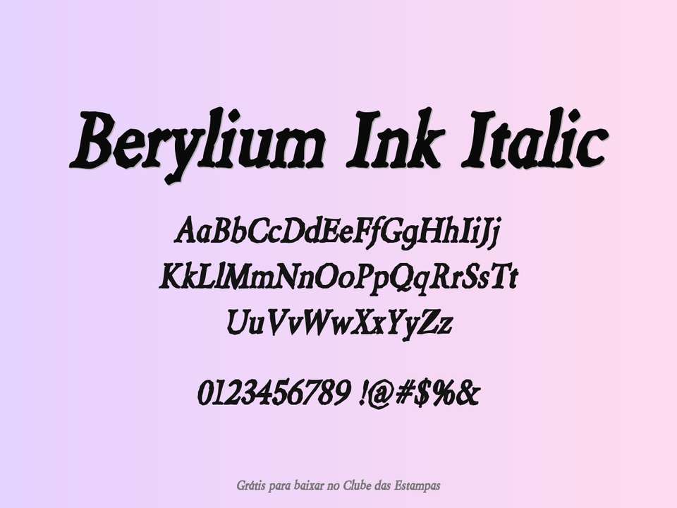 Fonte Berylium Ink Italic Grátis Para Baixar