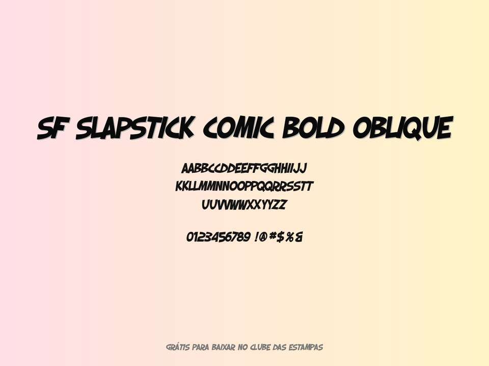 Fonte Sf Slapstick Comic Bold Oblique Grátis Para Baixar