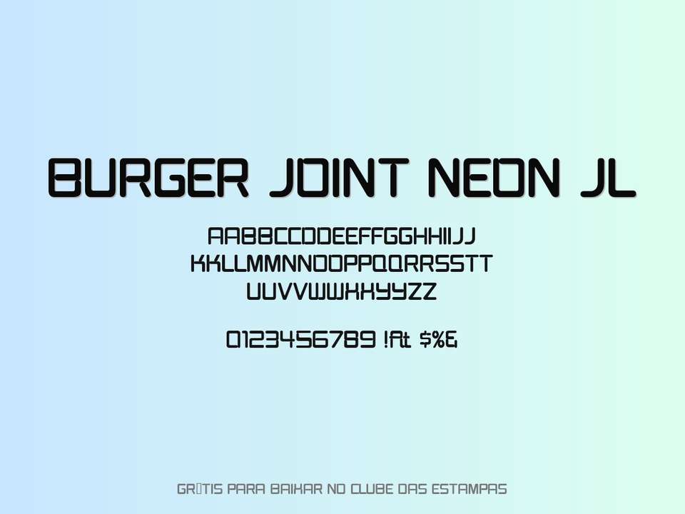 Fonte Burger Joint Neon Jl Grátis Para Baixar