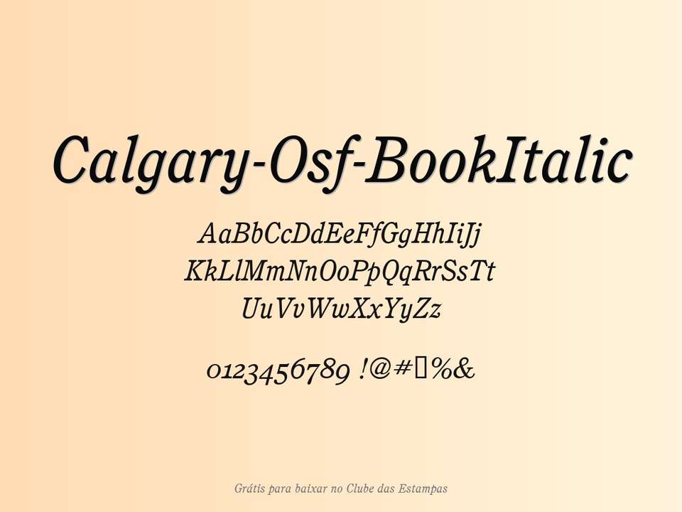Fonte Calgary Osf Bookitalic Grátis Para Baixar