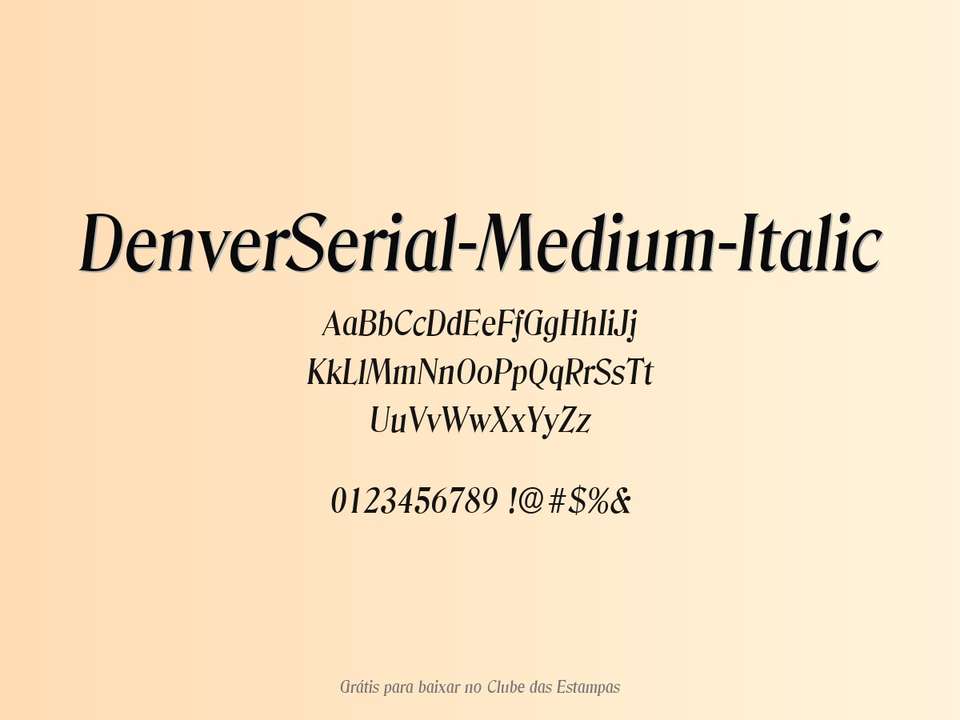 Fonte Denverserial Medium Italic Grátis Para Baixar